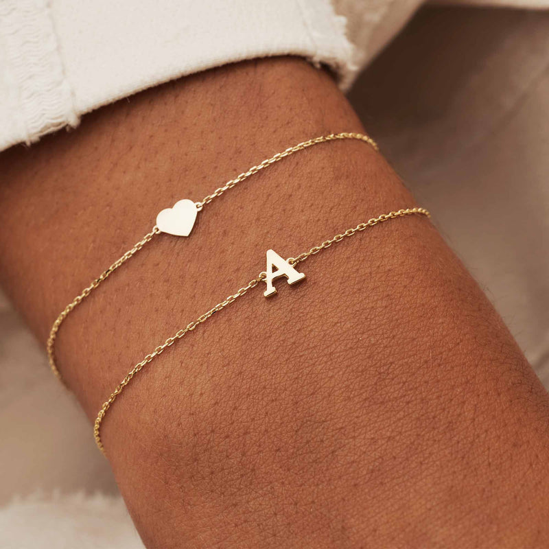 Isabel Bernard Le Marais Rachel 14 Carat Golden Initial Bracelet IB320101-A (Letter A)-zoom-