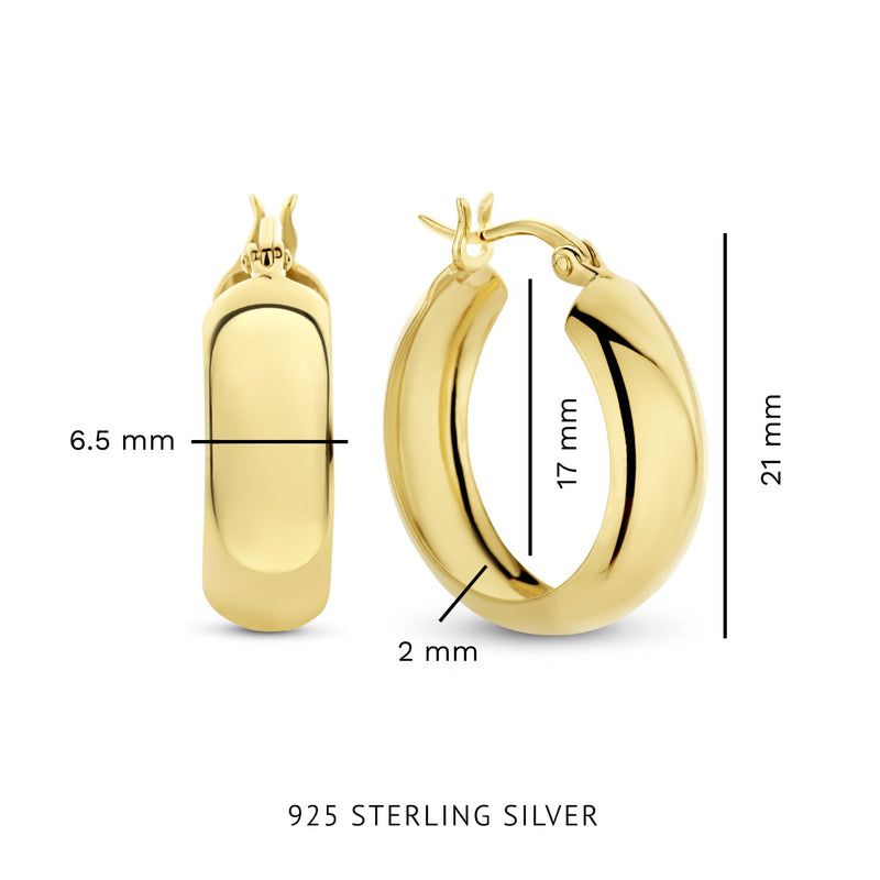 Parte Di Me Bibbiena Poppi Casentino 925 Sterling Silver Gold Plated Hoop Earrings PDM36156-zoom-