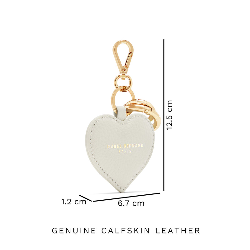 Isabel Bernard Honoré Faye Crème Calfskin Hart Key Pendant IB66001-070-zoom-