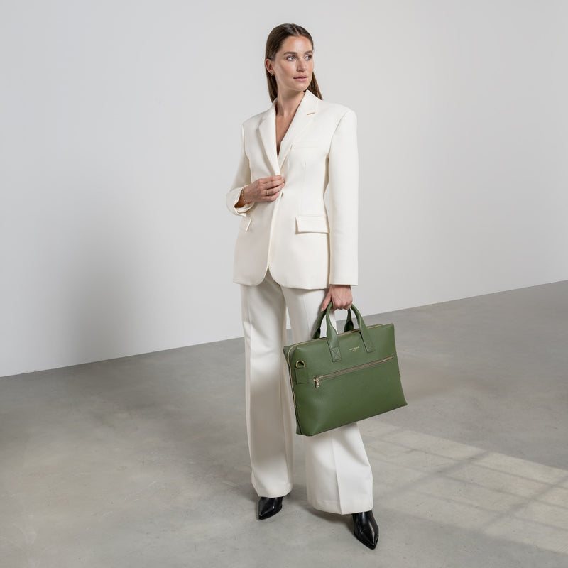 Isabel Bernard Honoré Anique Green Calfskin Handbag IB25061-zoom-