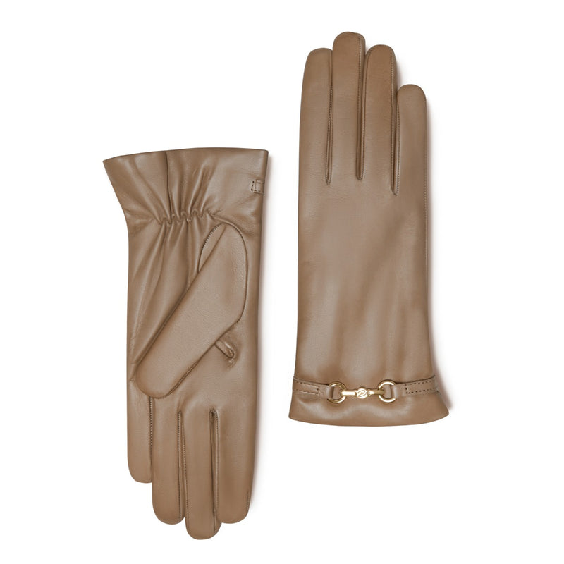 Isabel Bernard Honoré Marcelia taupe goatskin leather gloves IB67001-378-6.5-zoom-