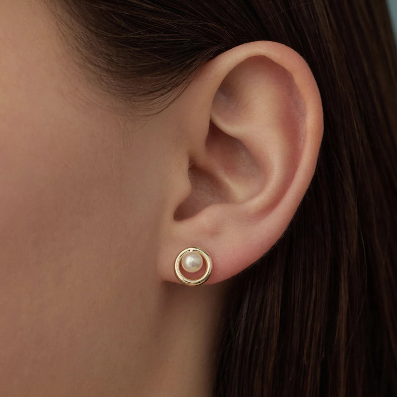 Beloro Jewels Monte Napoleone Perla 9 carat gold Ear Studs BO360039-zoom-
