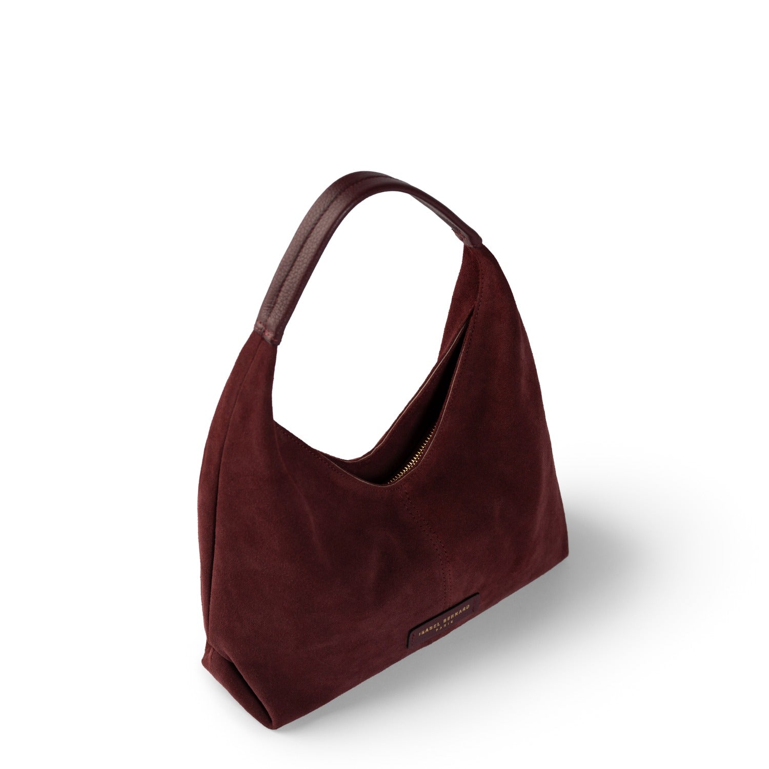 Isabel Bernard Honoré Grace mini dark bordeaux suede handbag IB21132-152