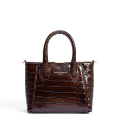 Isabel Bernard Honoré Cloe Mini Croco Brown Calfskin Leather Handbag IB21124-230