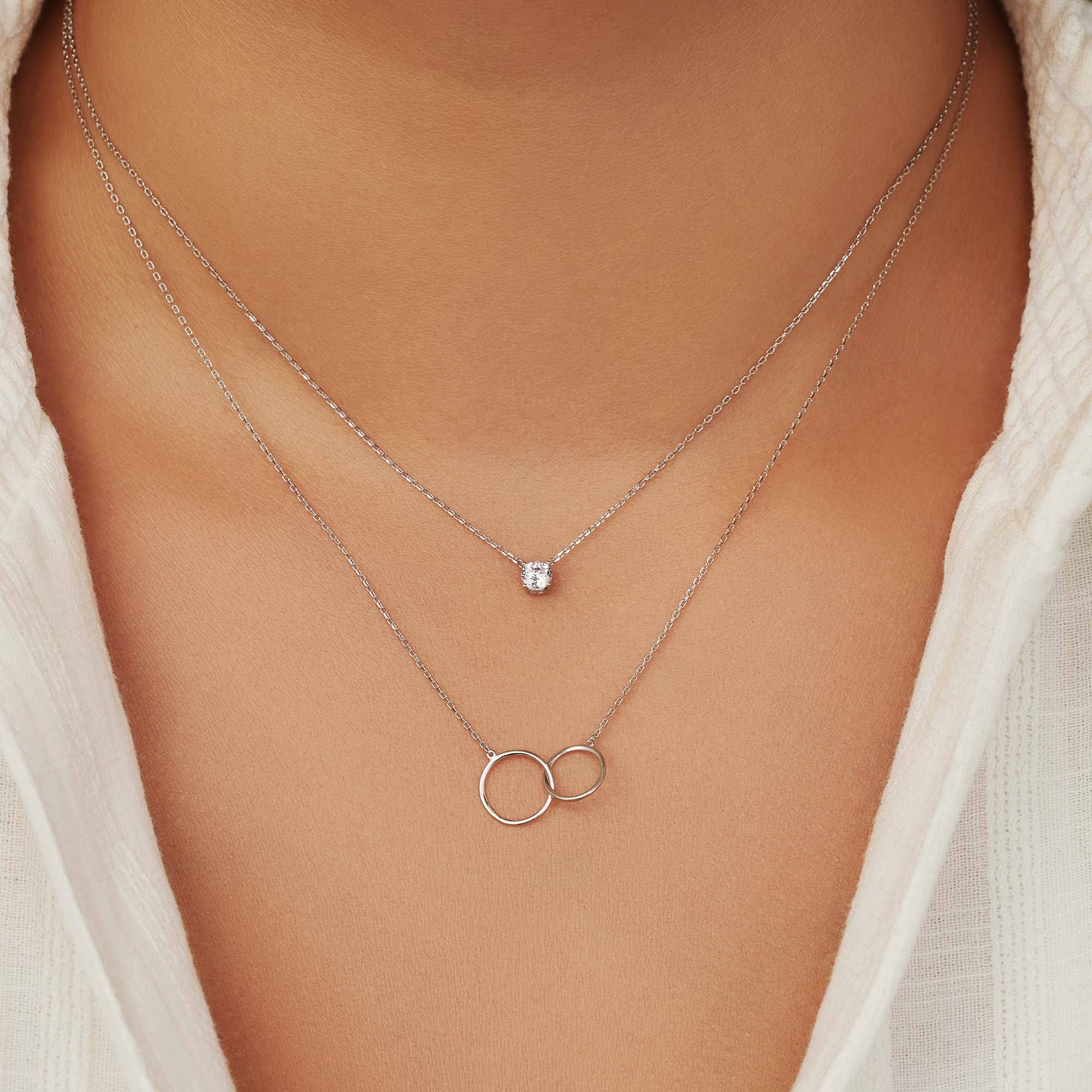 Isabel Bernard Saint Germain Loulou 14 Carat White Golden NecklacewithRingetjes IB340069