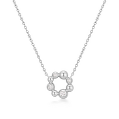 Ania Haie Melodic Poet Silver Asym. Beaded Circle Necklace S AH-N066-03H