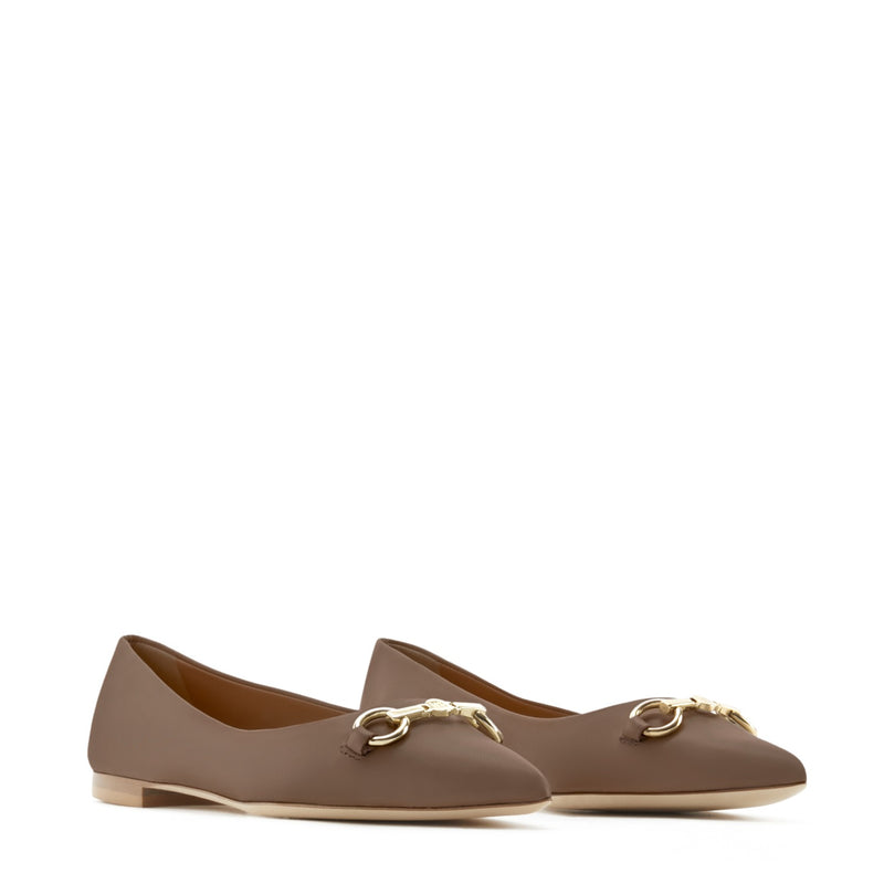Isabel Bernard Vendôme Elita taupe leren ballerina's van kalfsleer IB51002-03-41-zoom-