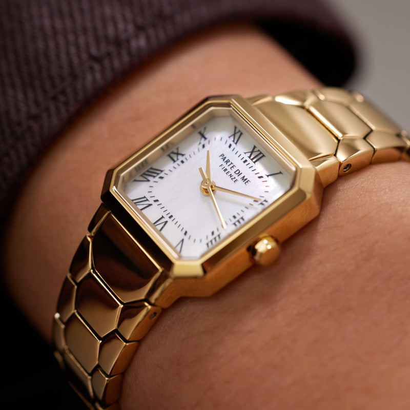 Parte di Me Orologio Square ladies watch gold coloured and mother of pearl-zoom-