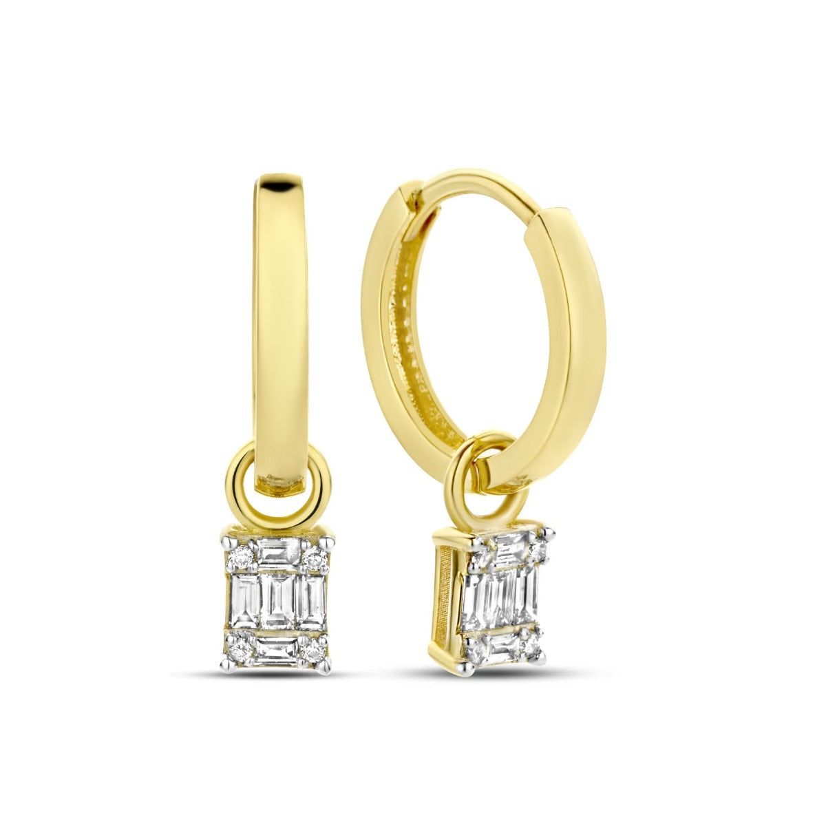 Isabel Bernard De la Paix Maxime 14 Carat Golden Hoop Earrings | diamond 0.18 ct | IBD360019