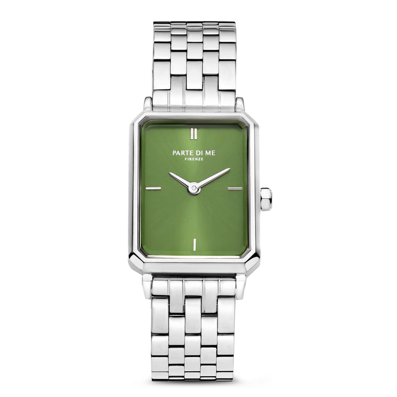 Parte Di Me Orologio Rechthoekig Women'sWatch Silverlcoloured and Green PDM09005-zoom-