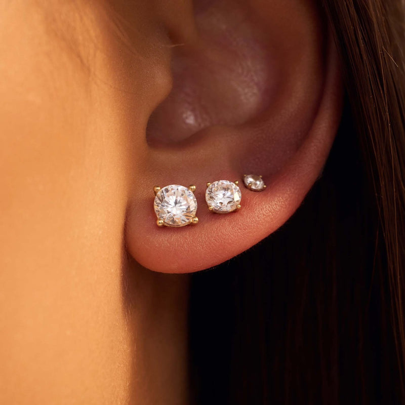 Beloro Jewels Monte Napoleone Stella 9 carat gold Ear Studs BO360013-zoom-