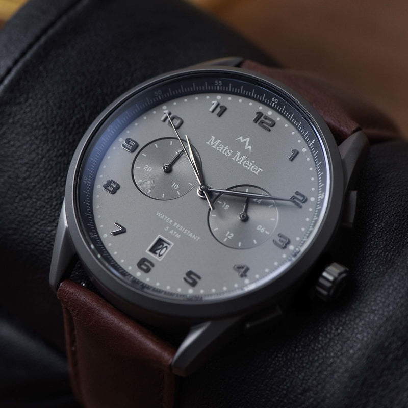Mats Meier Mont Vélan Chrono Grijs/Brown Watch MM10005-zoom-