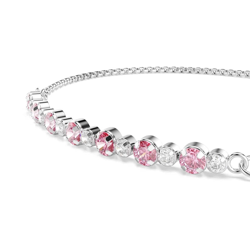Swarovski Matrix Tennis Silver-Tone Bracelet with Pink Accents 5763042-zoom-