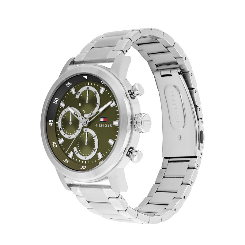 Tommy Hilfiger Rocky Silver and Green Men's Watch TH1792180-zoom-
