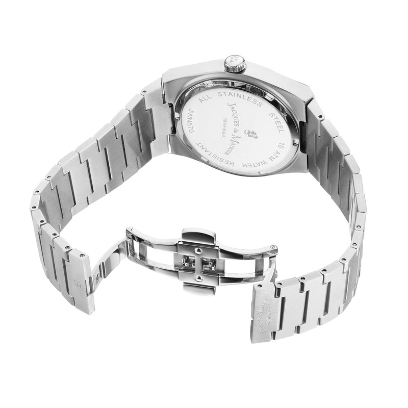 Jacques du Manoir Horizon Gents Multifunction Silver-Coloured Stainless Steel Men's Watch JWN05703-zoom-