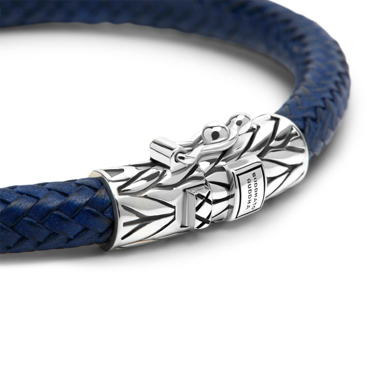 Buddha to Buddha Ellen 925 Sterling Silver Blue Leather Bracelet BTB149BU-F-zoom-