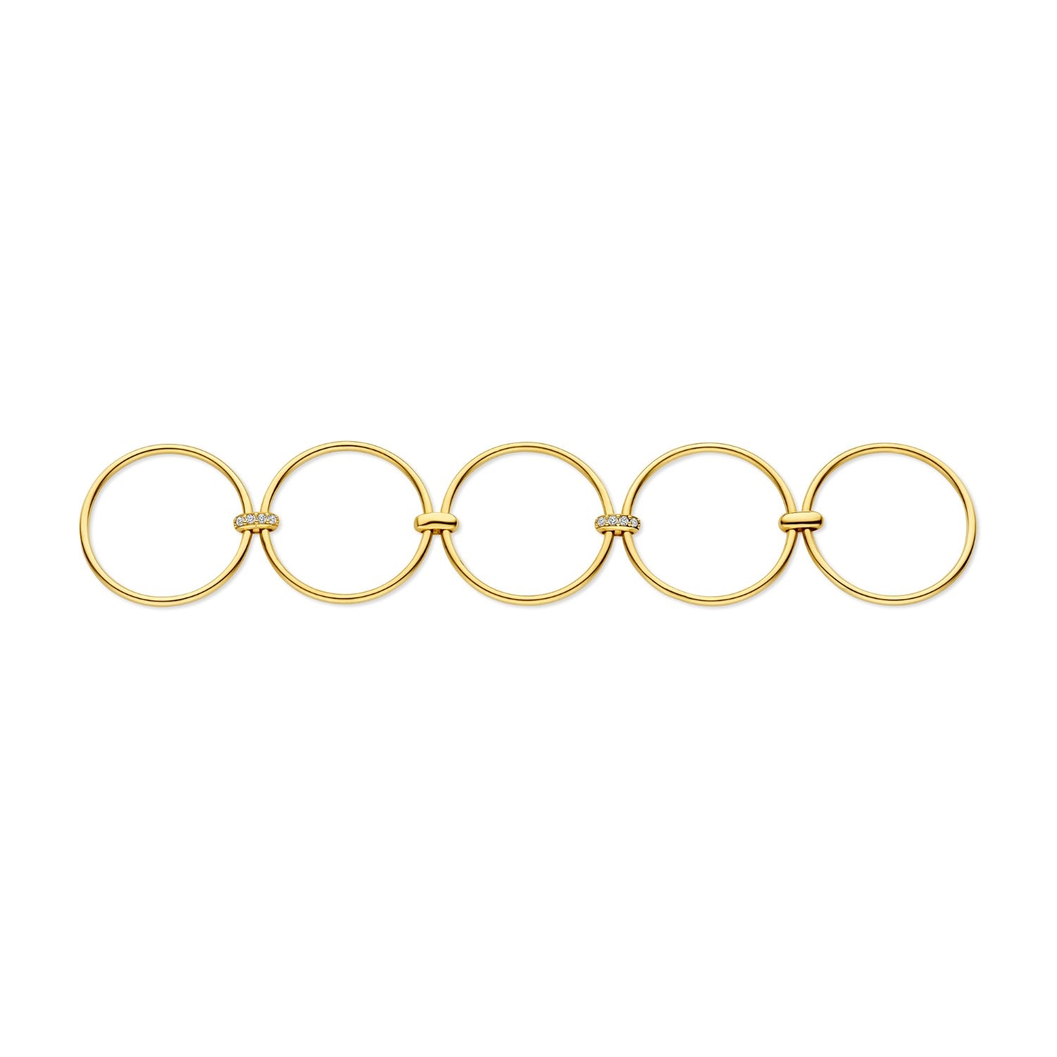 Isabel Bernard Cour d'Honneur Adora 14 karat golden 5-piece multiring with zirkonia stones ib330106-56