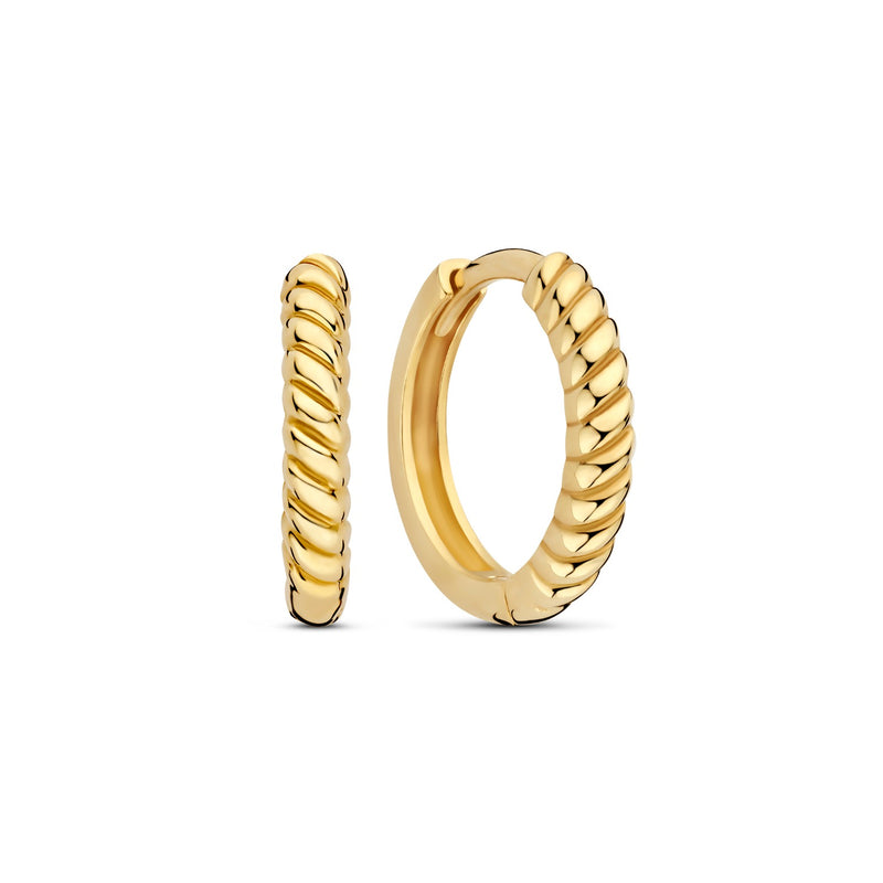 Beloro Jewels La Rinascente Fleur 9 karat gold hoop earrings BO360105-zoom-