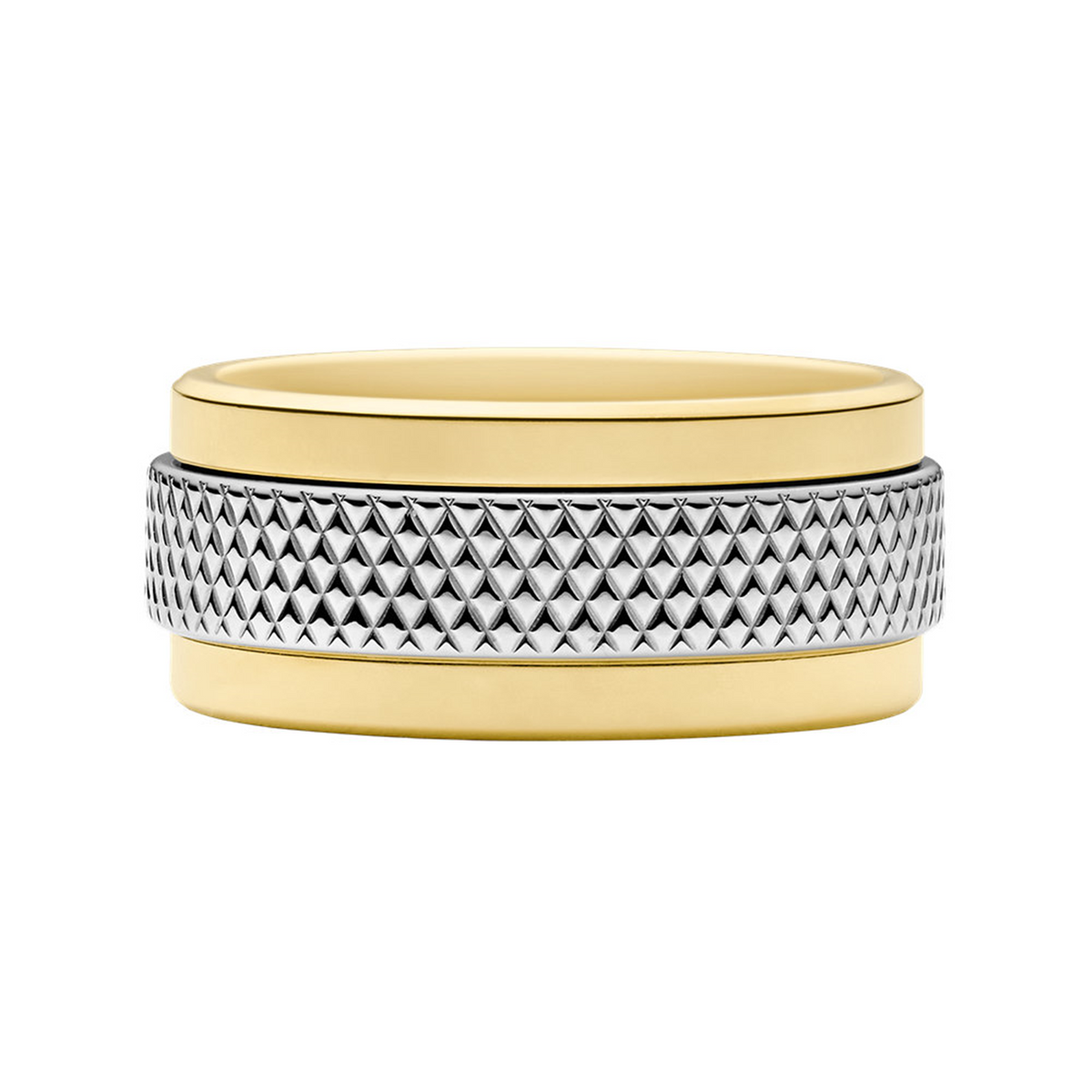 Fossil Knox Silver and Gold Stainless Steel Ring JF049179989
