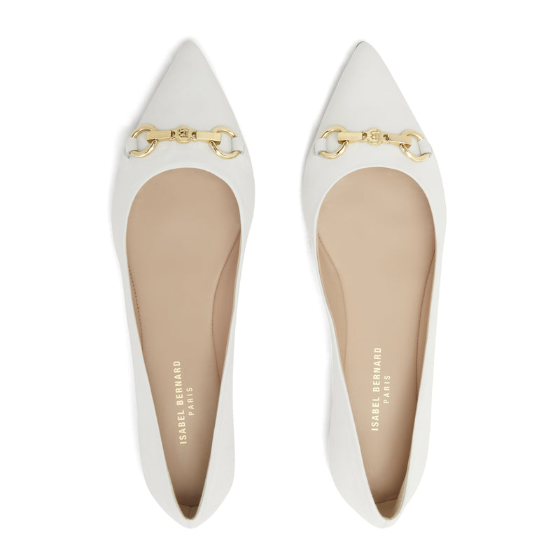 Isabel Bernard Vendôme Elita White Leather Bellerinas made of Calfskin IB51002-00-42-zoom-