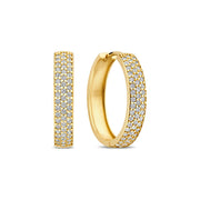Beloro Jewels Monte Napoleone Stella 9 karat gold hoop earrings with zirconia BO360087