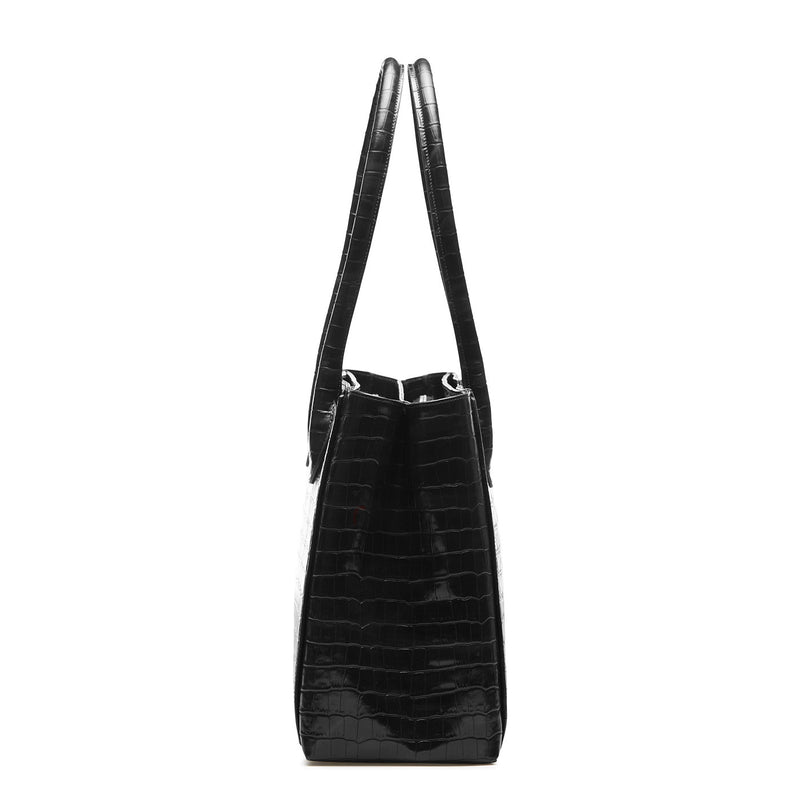 Isabel Bernard Honoré Cloè Black Croco Handbag IB25007-zoom-