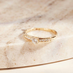 Isabel Bernard 14 Carat Golden Le Marais Estee Ring IB330069-50 (size: 50)
