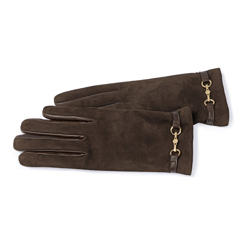 Isabel Bernard Honoré Marcelia dark brown goatskin suéde leather gloves IB67001-131-6.5-zoom-