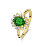 Parte Di Me Mia Colore Verdi 925 Sterling Silver Gold Plated Ring PDM33060-54