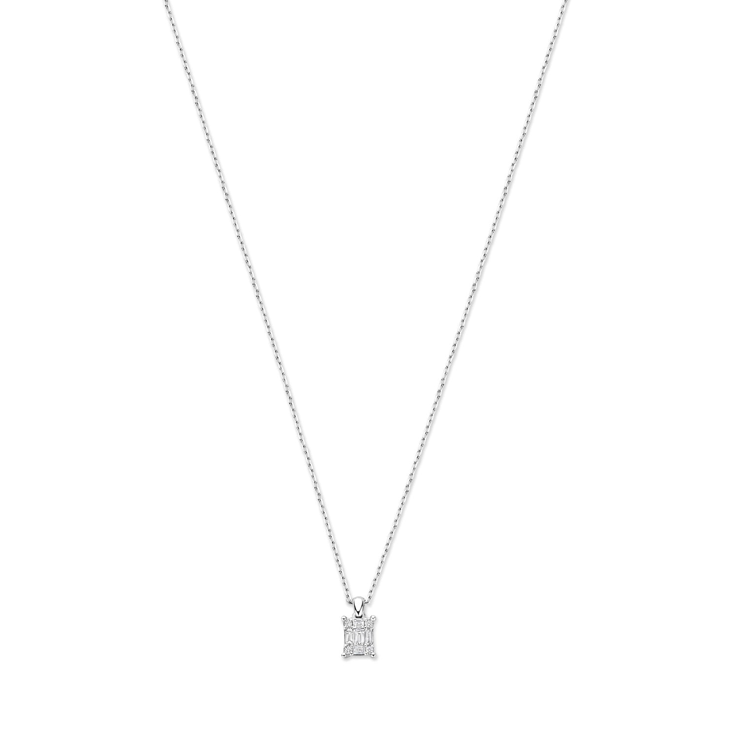Isabel Bernard De la Paix Maxime 14 karat whitegold necklace with diamond 0.13 carat IBD350023