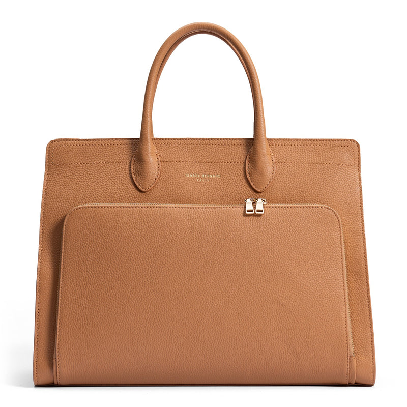 Isabel Bernard Honoré Nadine Camel Calfskin Handbag IB25053-zoom-