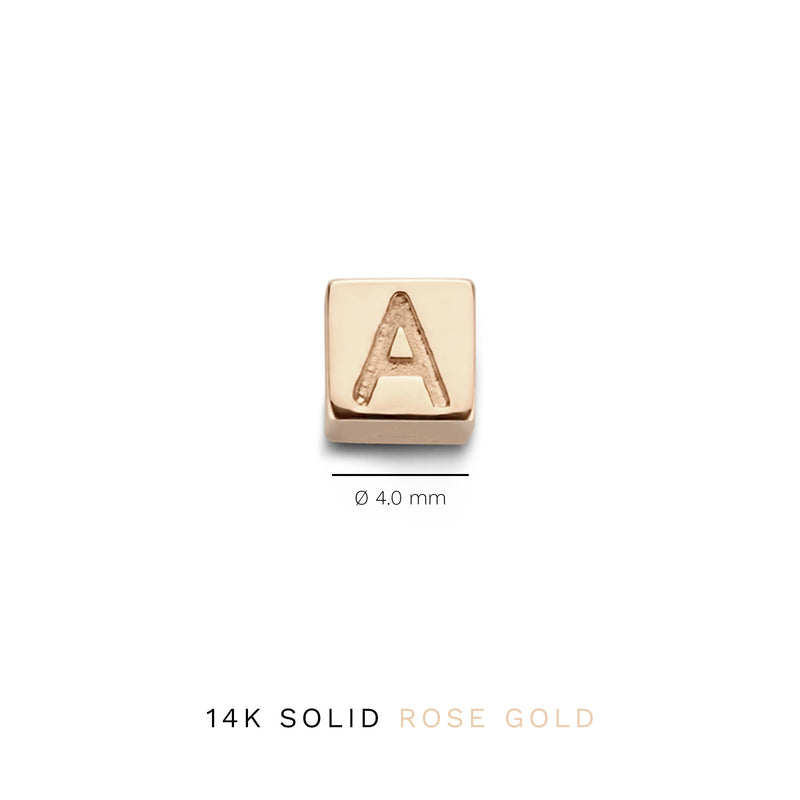 Isabel Bernard La Concorde Felie 14 Carat Rosegold cube Initial Charm IB350047-Z-zoom-