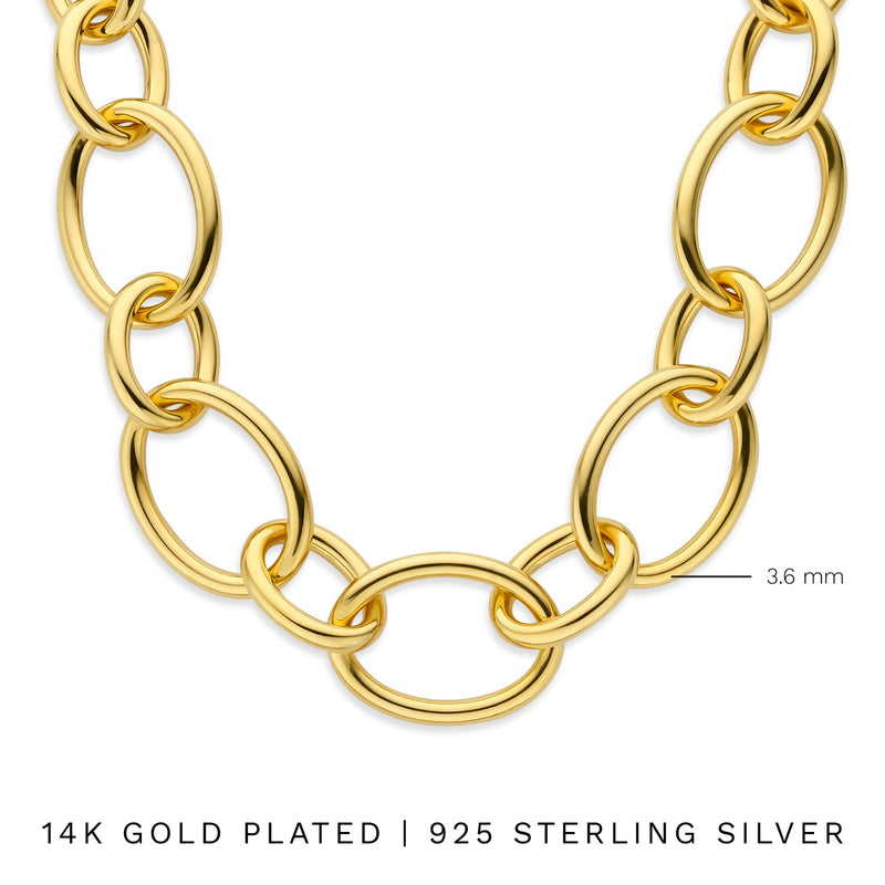 Parte Di Me Bibbiena Poppi Adriane 925 Sterling Silver Gold Plated Link Necklace PDM34100-zoom-