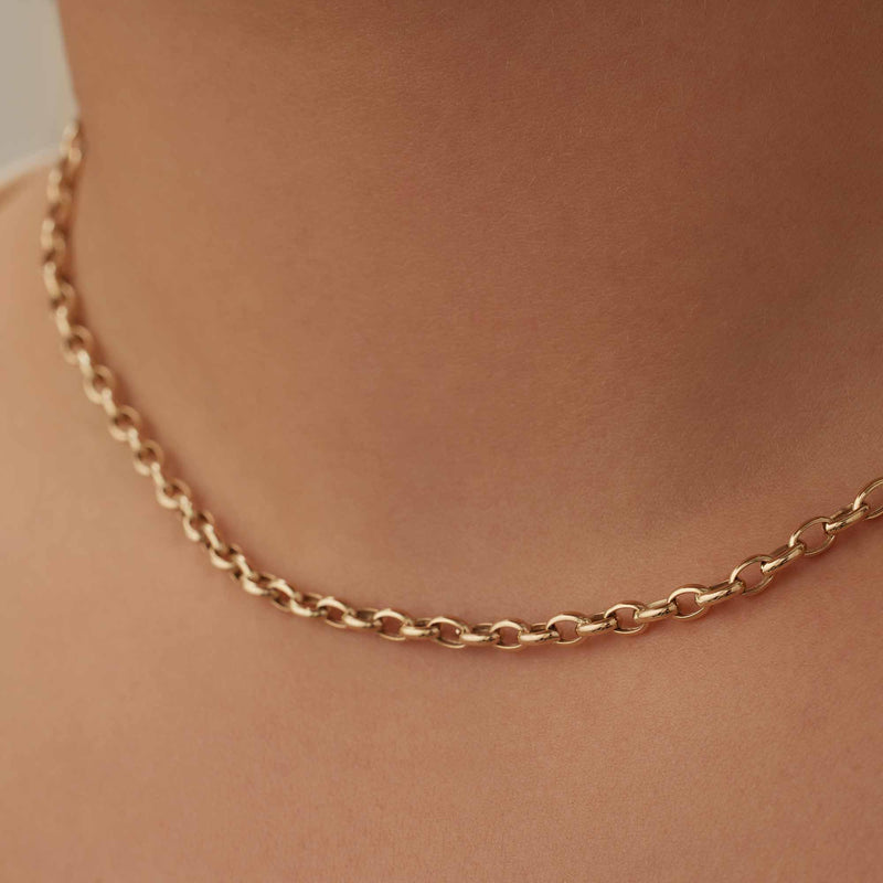 Isabel Bernard Aidee Camille 14 Carat Golden Schakel Necklace IB340159-zoom-