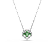 Swarovski Una Sparkling Dc Silver-Tone Necklace with Green Crystal 5757785