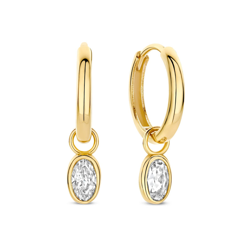 Isabel Bernard Le Marais Sophie 14 Karat Gold Hoop Earrings With Zirconia Stone IB360293-zoom-