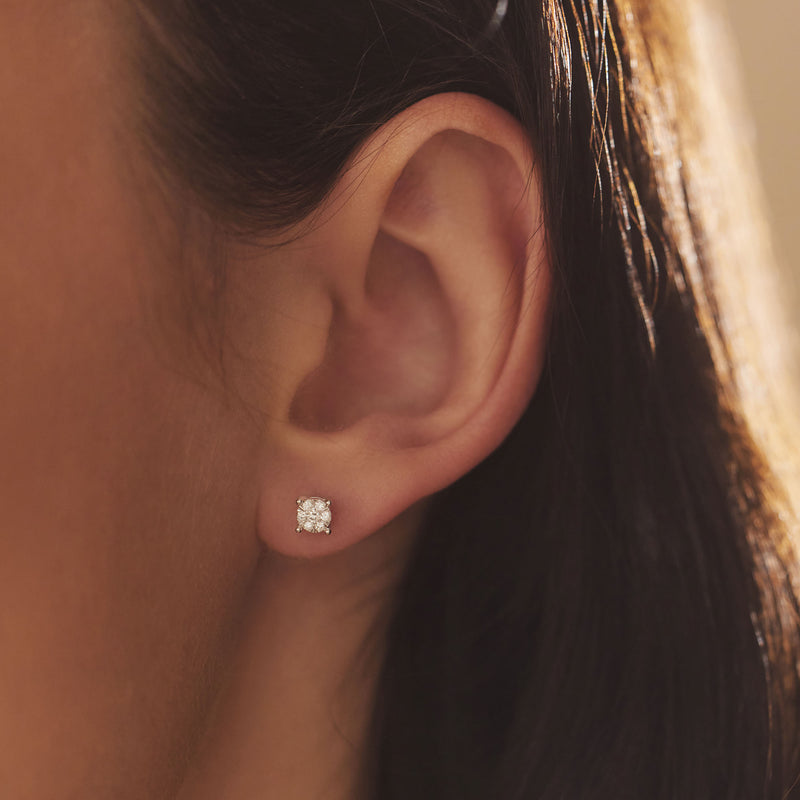 Isabel Bernard De la Paix Hanaé 14 Carat Whitegold Ear Studs | diamond 0.16 ct | IBD360016-zoom-