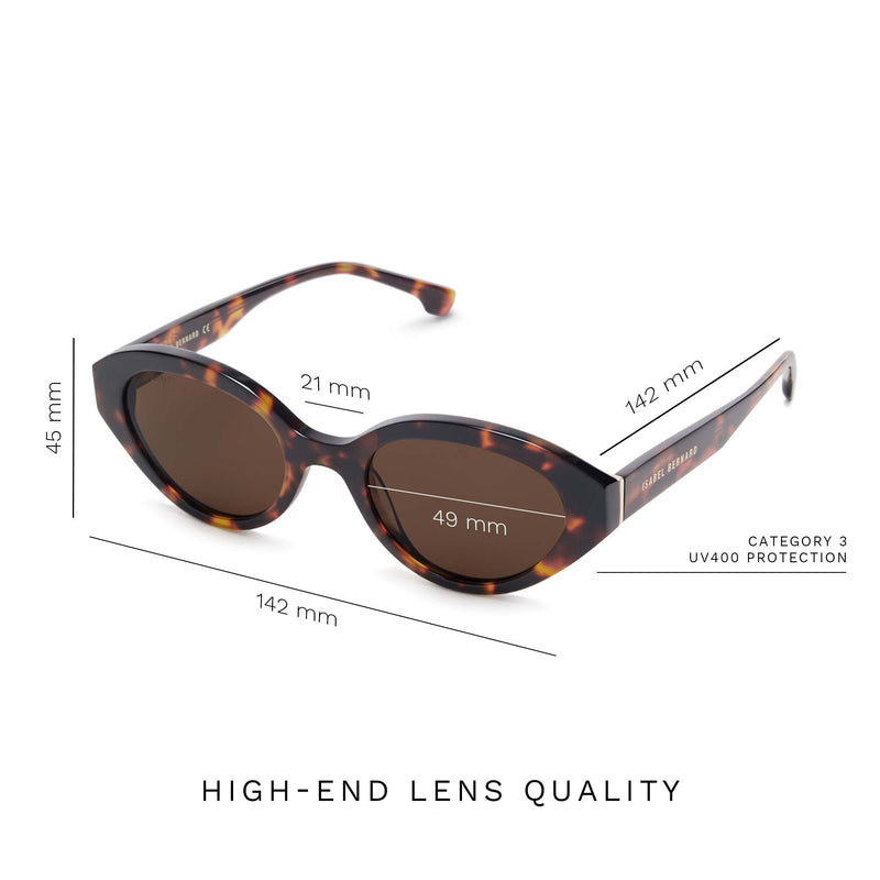 Isabel Bernard La Villette Rosaire Brown Tortoise Ovale Sunglasses IB400002-14-14-zoom-