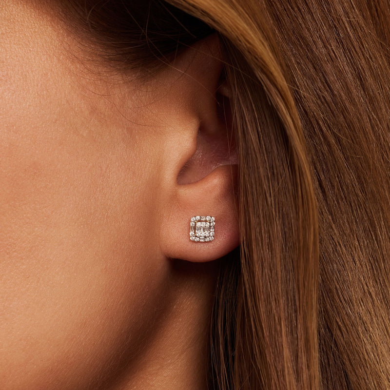 Isabel Bernard De la Paix Elena 14 karat gold stud ear studs with diamond 0.25 carat IBD360032-zoom-