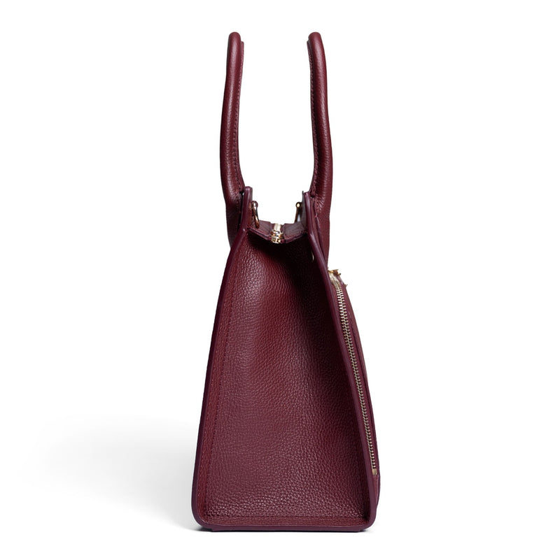Isabel Bernard Honoré Nadine bordeaux red calfskin leather handbag with 13 inch laptop compartment IB25110-052-13-zoom-
