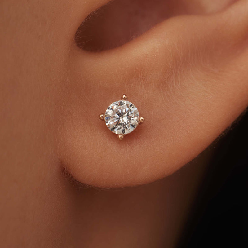 Isabel Bernard La Concorde Lourdes 14 Carat Rosegolden Ear Studs IB360208-zoom-