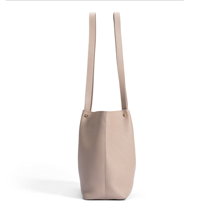 Isabel Bernard Honoré Nata Taupe Leather Shopper of Calfskin Leather IB25086-078-zoom-