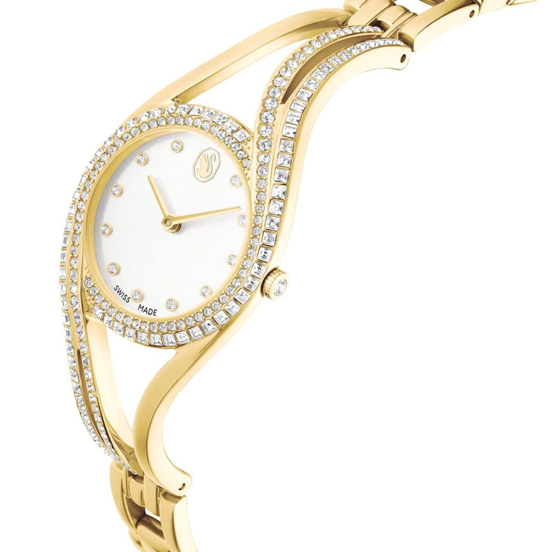 Swarovski Hyperbola Gold-Tone Watch with White Dial 5754534-zoom-