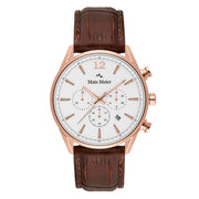 Mats Meier Grand Cornier Chrono White/Rosegold coloured/Brown Watch MM00107