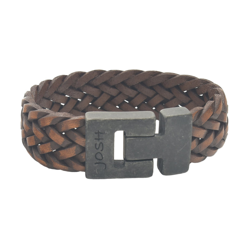 Josh Brown Leather Bracelet 24340-bra-VB/MELBRWN/L-1-zoom-