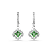 Swarovski Una Sparkling Dc Silver-Tone Drop Earrings with Green Crystal 5758001