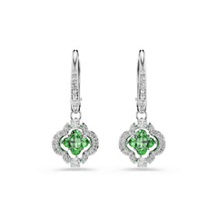 Swarovski Una Sparkling Dc Silver-Tone Drop Earrings with Green Crystal 5758001