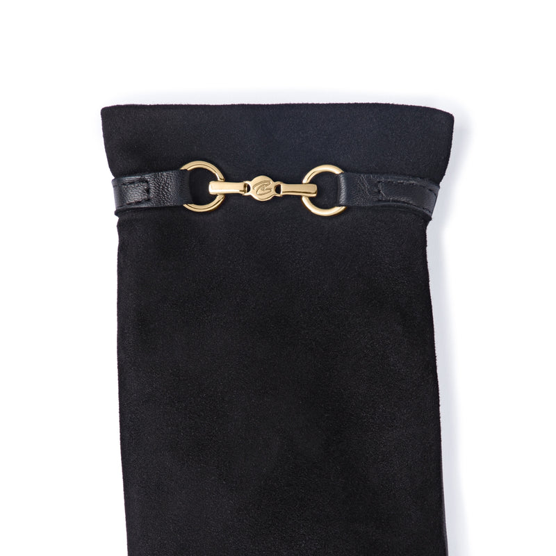 Isabel Bernard Honoré Marcelia black goatskin suéde leather gloves IB67001-101-7.5-zoom-