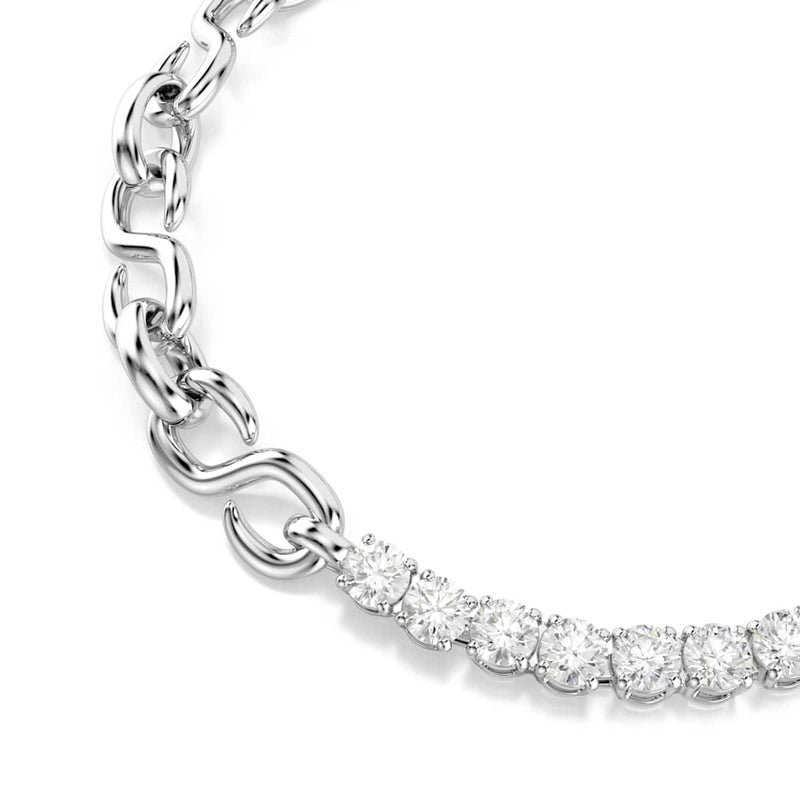 Swarovski Matrix Tennis Silver-Tone Chain Bracelet 5753926-zoom-