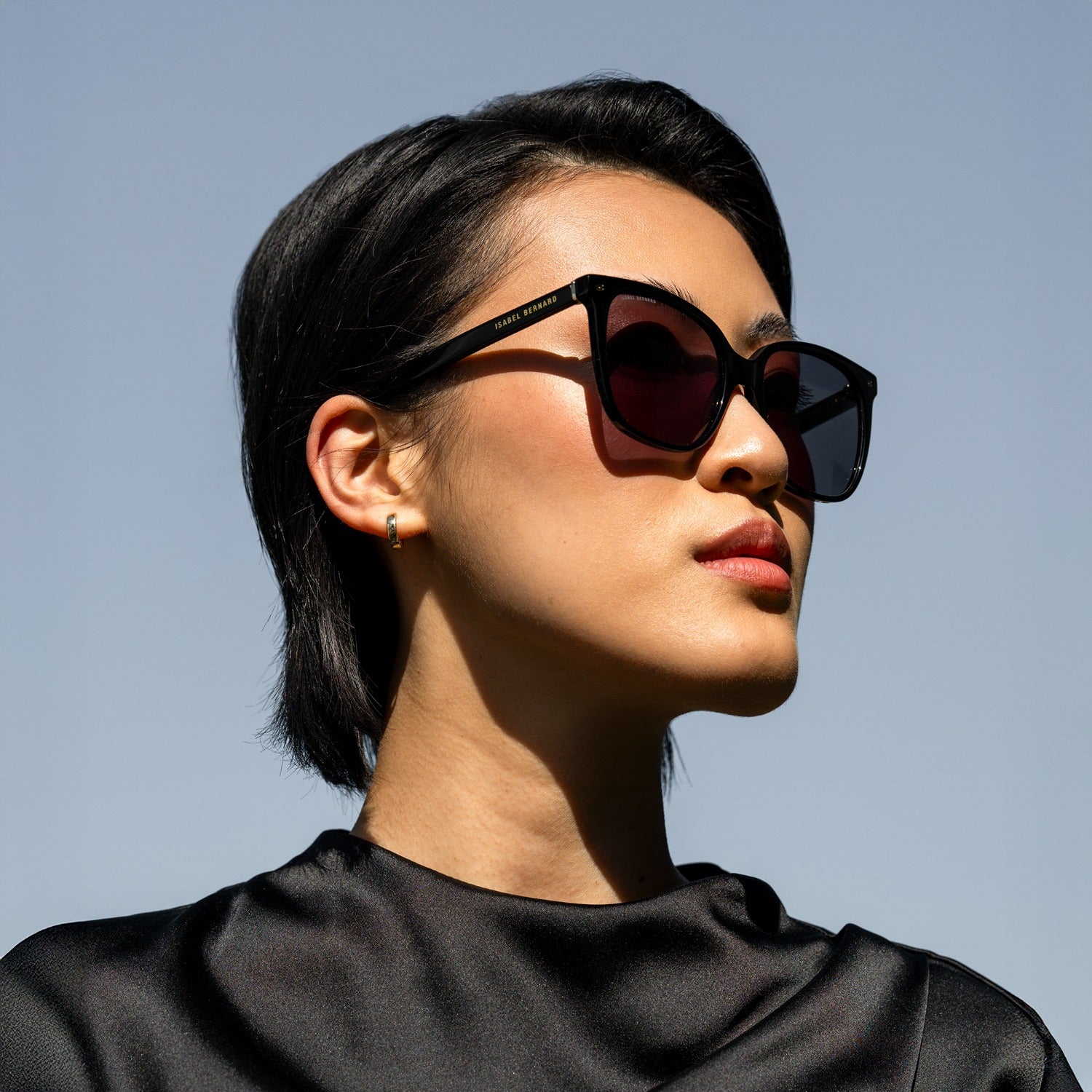 Isabel Bernard La Villette Raison Black Vierkante Sunglasses IB400007-01-01